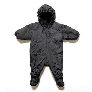 Bonpoint  Lightweight Snowsuit w/Booties | Fleece Lined | Black | 6 Months